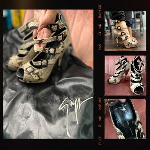 Authentic Zanotti Snakeskin Multi strap Shoe Bootie with dust bag